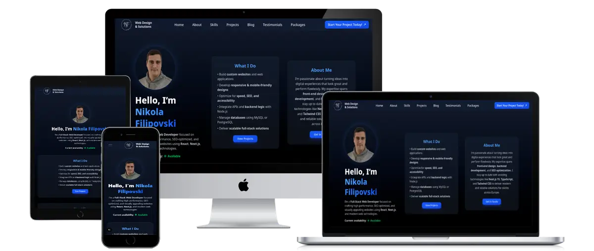 Image representing landing page of nfwdesign.com website on different devices